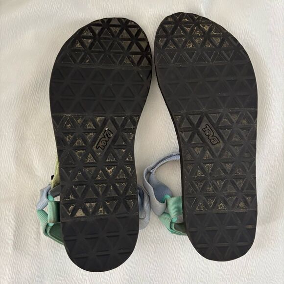 Teva Sandals Womens Size 11 Universal Original Multi Colored Blue Green Tone - Picture 4 of 5